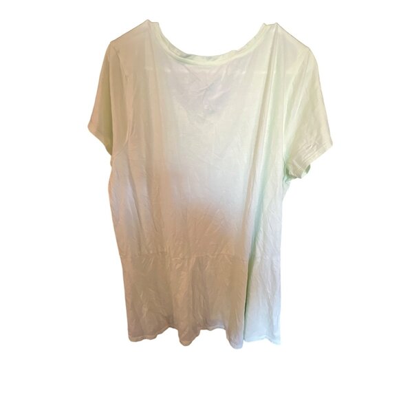Pure Jill Scoop-Neck Elliptical Tee In Light Green 100% Pima Cotton Size L - Picture 2 of 5